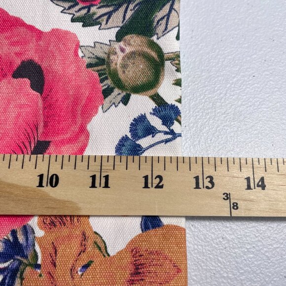 Linen Beach Bag | Peach / Pink and Floral Print | NWOT | Tote Bag - Picture 6 of 6